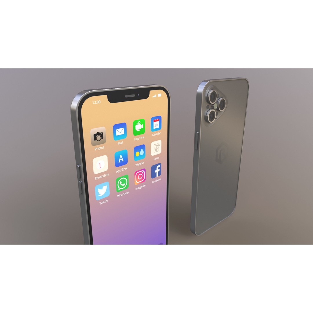 Apple iPhone 12 Pro 3D Model – Low Poly PBR Asset for Games, FBX - View 5