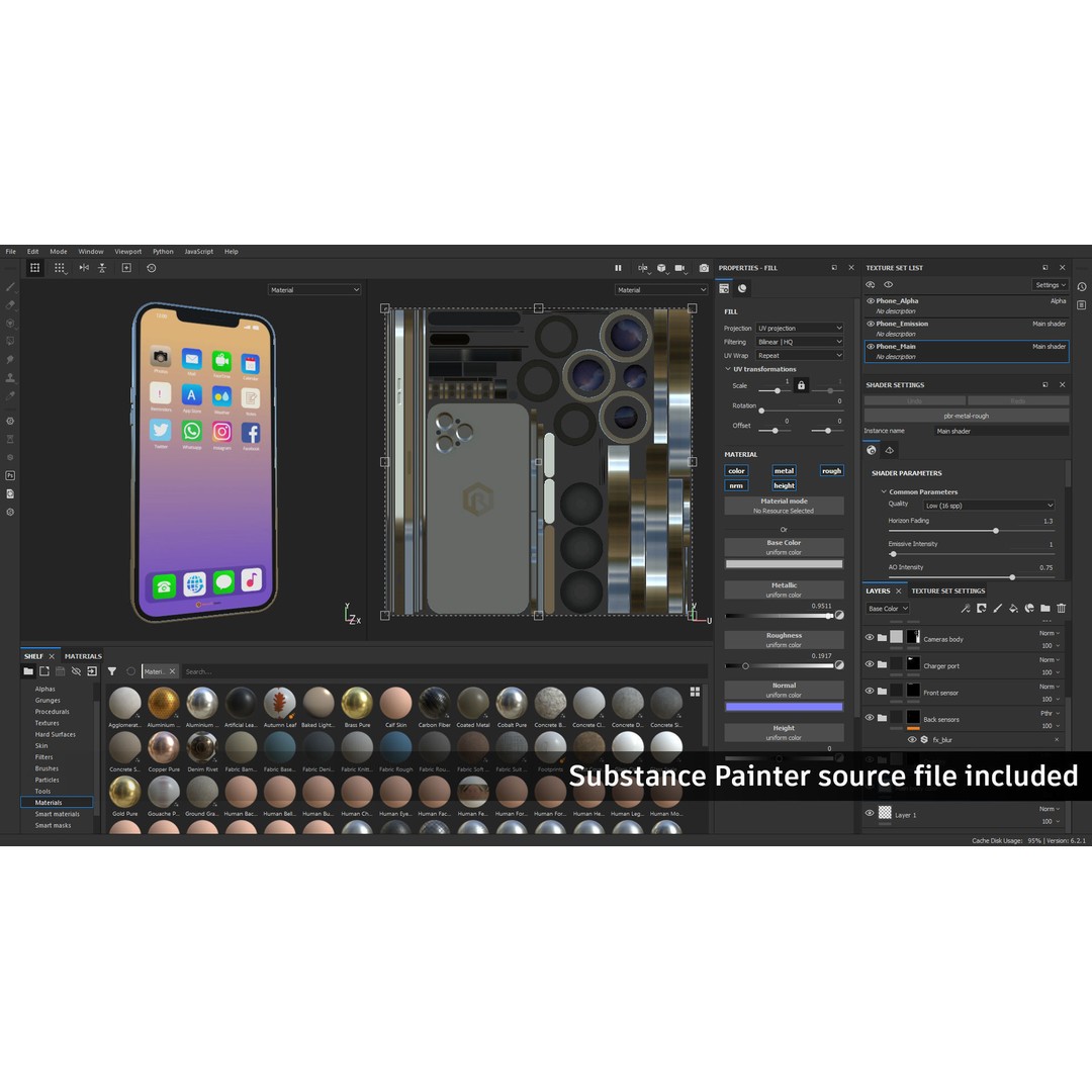 Apple iPhone 12 Pro 3D Model – Low Poly PBR Asset for Games, FBX - View 7