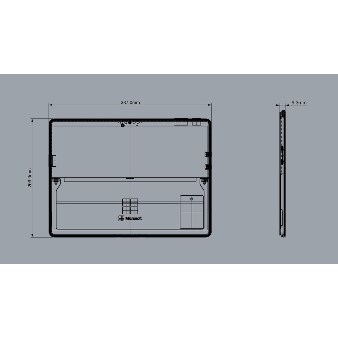 Microsoft Surface Pro 9 3D Model – Realistic Tablet & Keyboard, FBX, OBJ - View 19