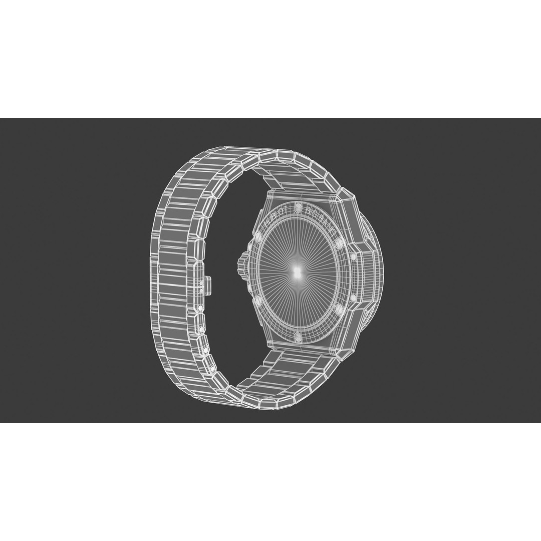 Hublot Big Bang Integranted 42mm Black Luxury Watch 3D Model – PBR Textured, FBX, OBJ - View 15