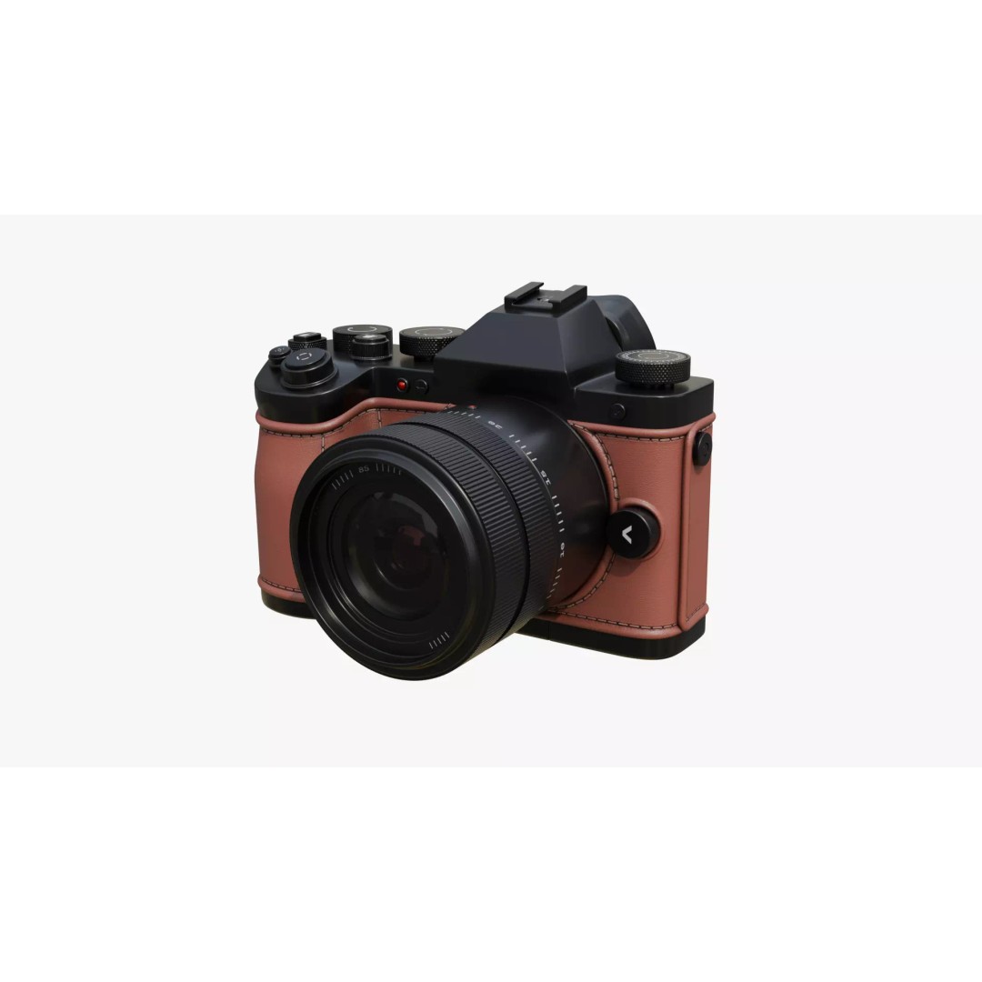 Leatherette DSLR Camera 3D Model – PBR Asset with High Detail, FBX - View 2