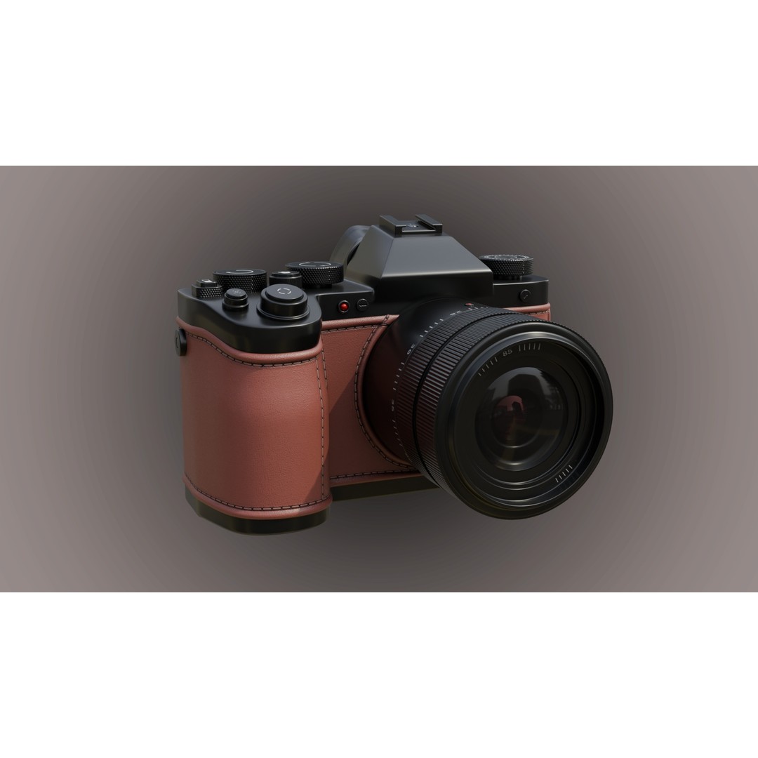 Leatherette DSLR Camera 3D Model – PBR Asset with High Detail, FBX - View 4