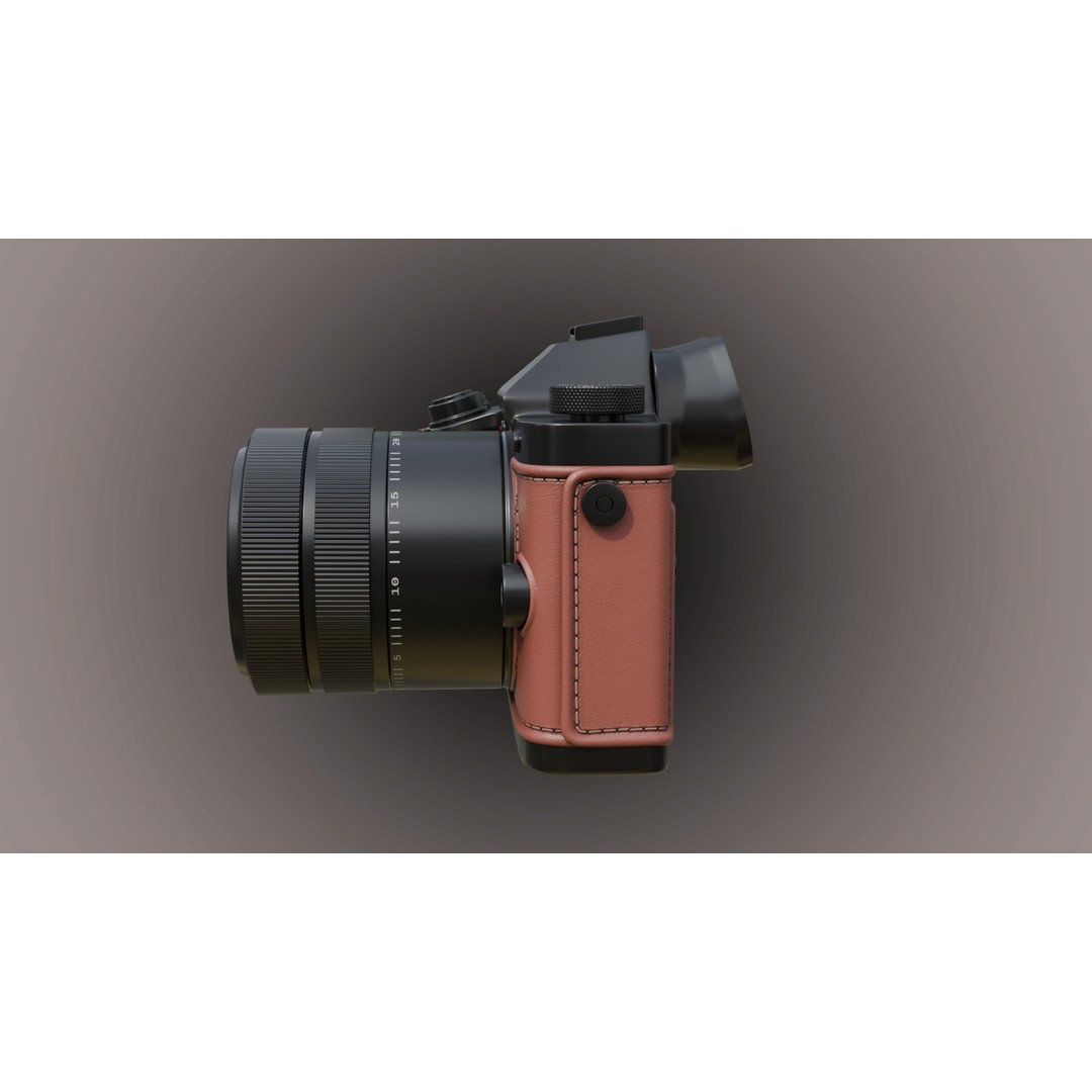 Leatherette DSLR Camera 3D Model – PBR Asset with High Detail, FBX - View 6