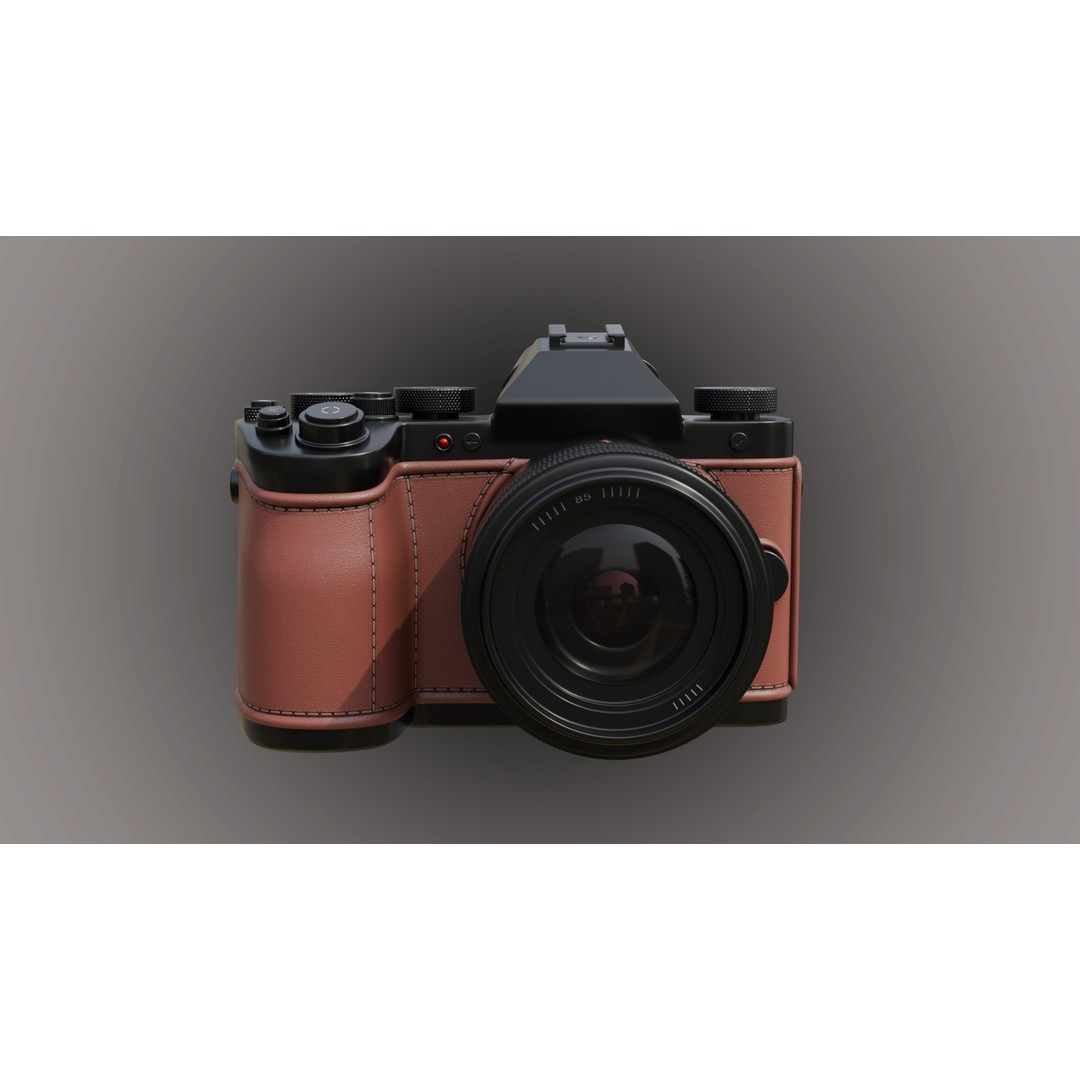 Leatherette DSLR Camera 3D Model – PBR Asset with High Detail, FBX - View 8