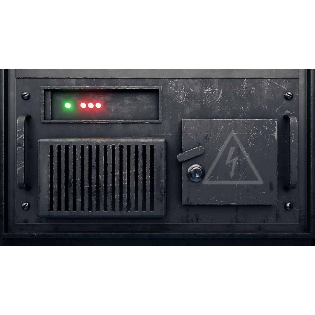 Server Rack 3D Model – Low Poly PBR Asset, FBX, OBJ, Blender - View 17