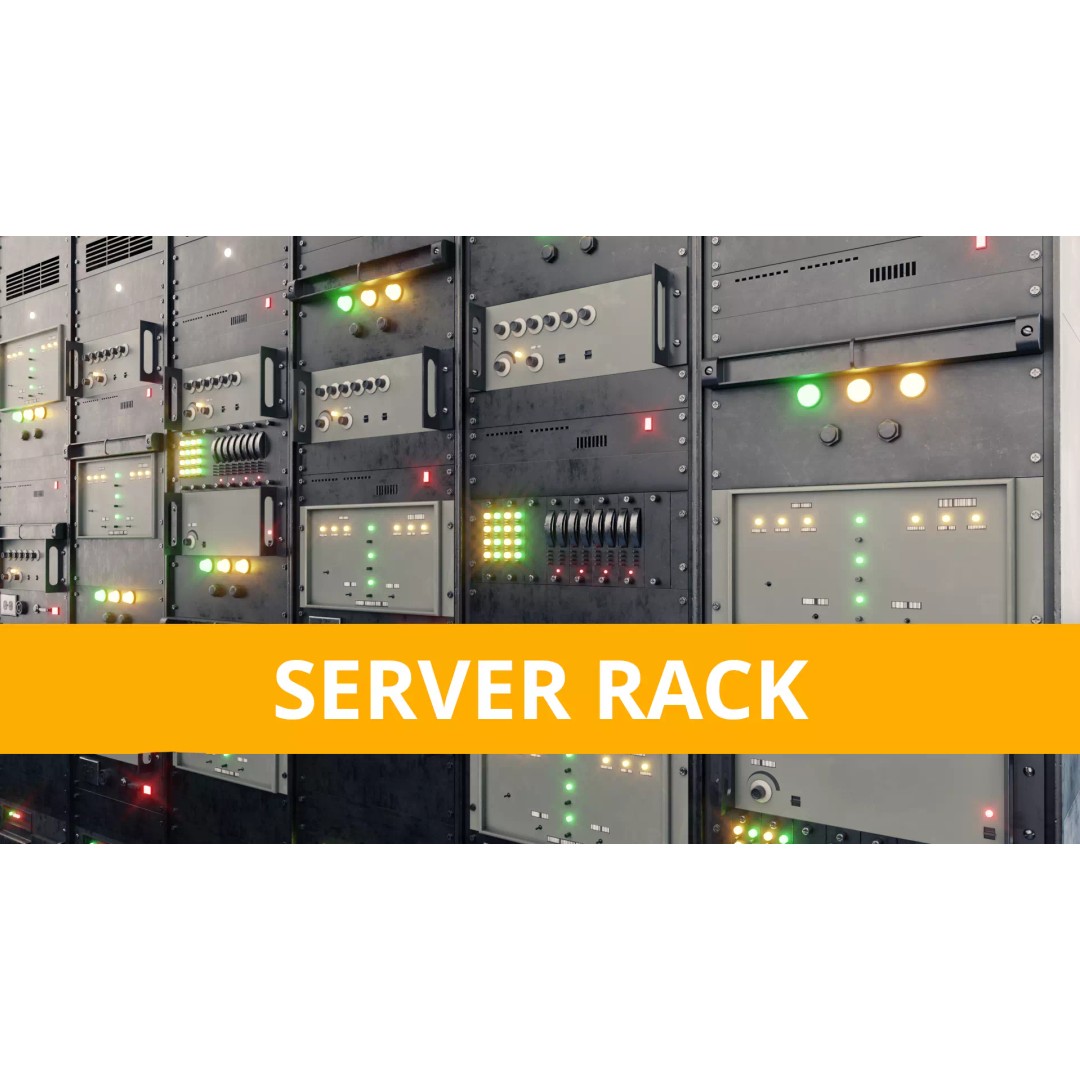 Server Rack 3D Model – Low Poly PBR Asset, FBX, OBJ, Blender - View 2
