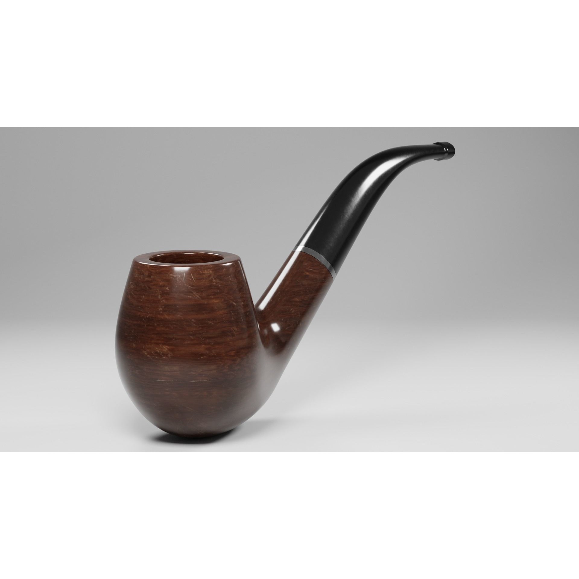 Vintage Tobacco Pipe - Low-Poly Game-Ready 3D Model - View 3