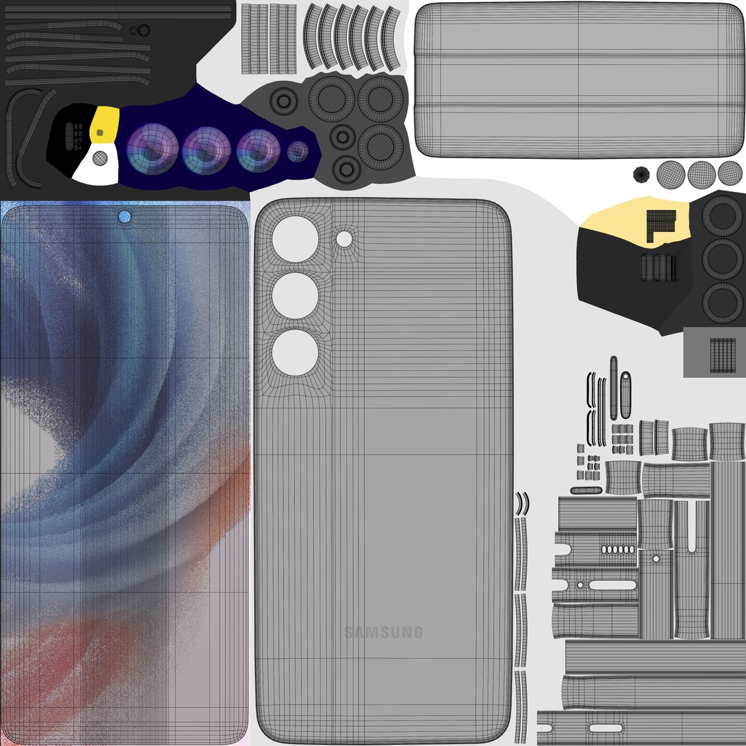 Samsung Galaxy S23 Plus 3D Model – Low Poly Game Asset, FBX, Blender - View 14