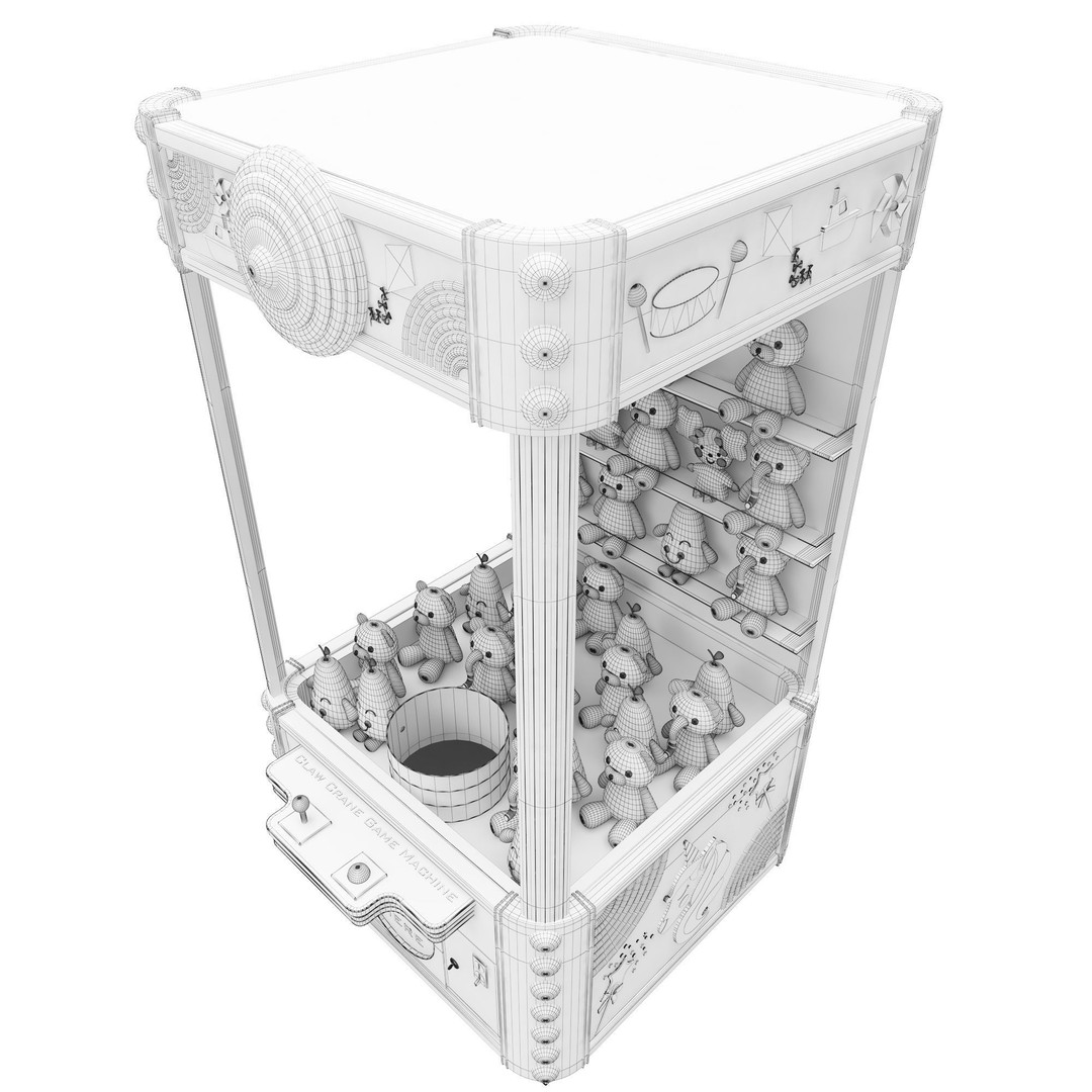 Claw Crane Arcade Game Machine 3D Model – Game-Ready, FBX, OBJ Formats