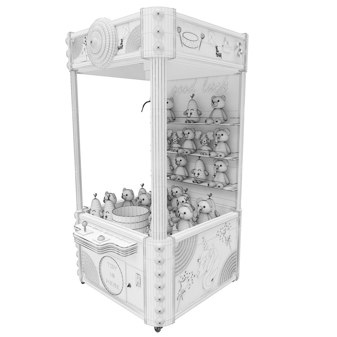 Claw Crane Arcade Game Machine 3D Model – Game-Ready, FBX, OBJ Formats - View 13
