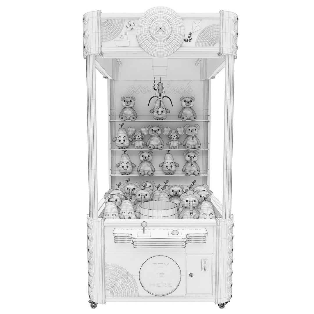 Claw Crane Arcade Game Machine 3D Model – Game-Ready, FBX, OBJ Formats - View 14
