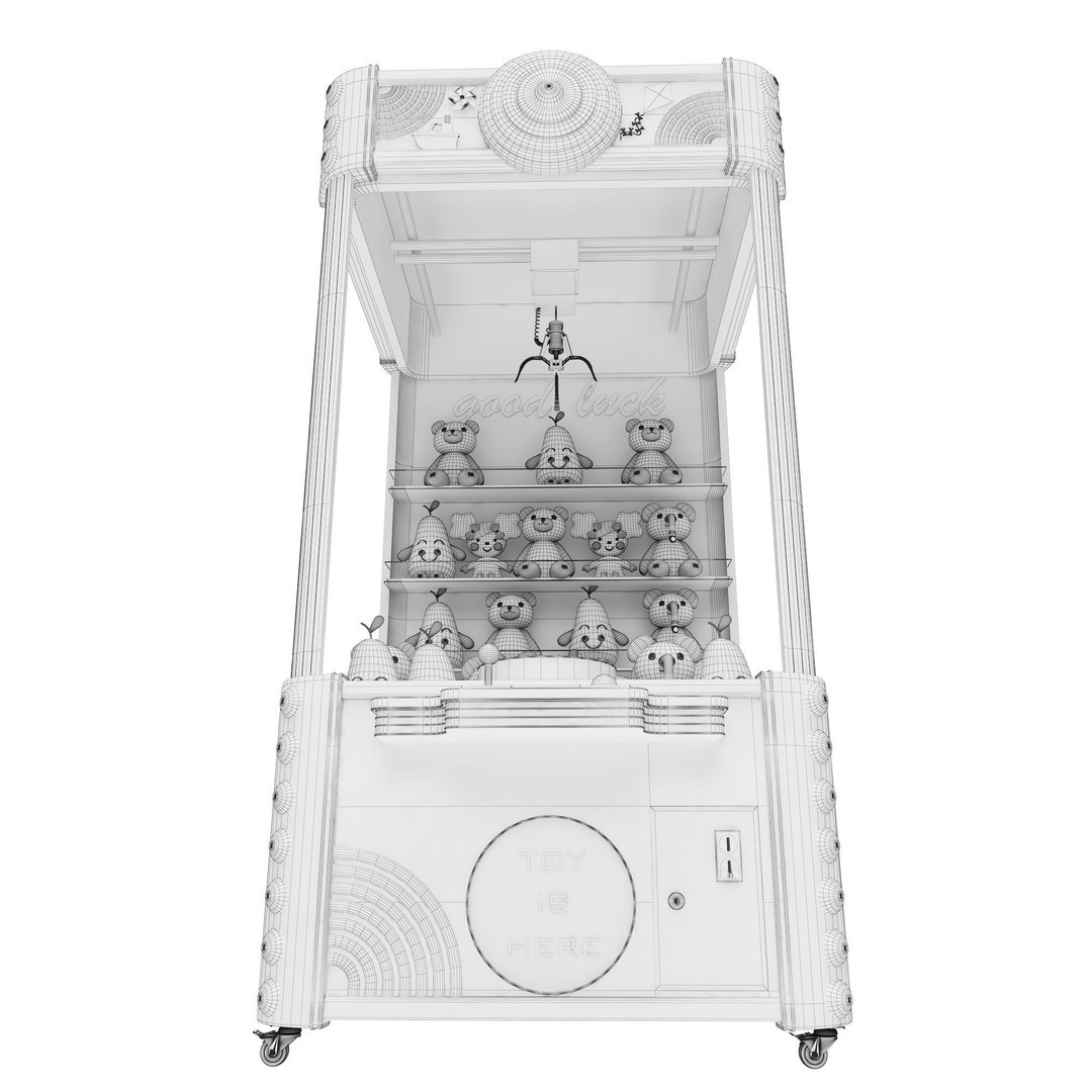Claw Crane Arcade Game Machine 3D Model – Game-Ready, FBX, OBJ Formats - View 15