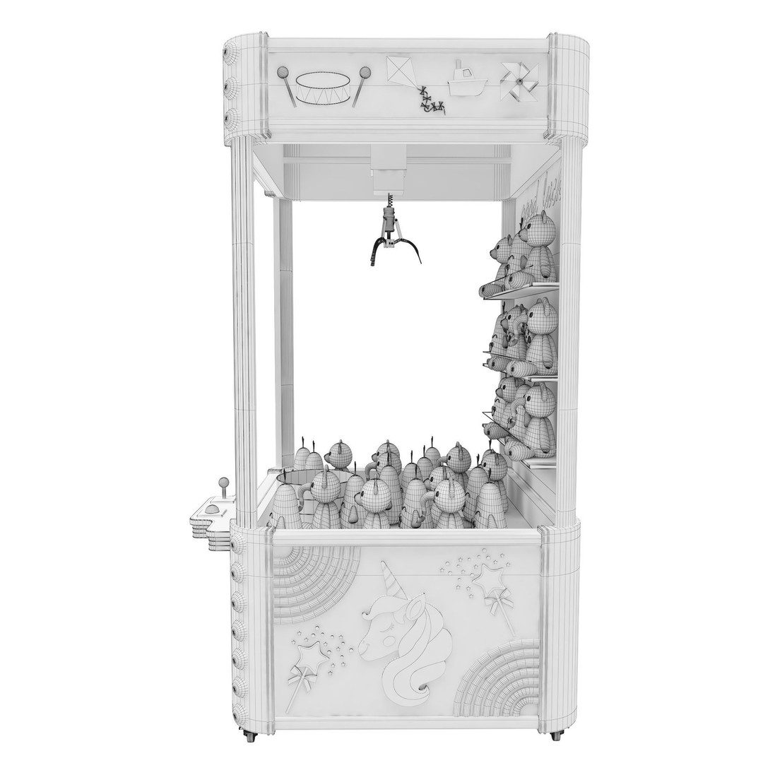 Claw Crane Arcade Game Machine 3D Model – Game-Ready, FBX, OBJ Formats - View 16