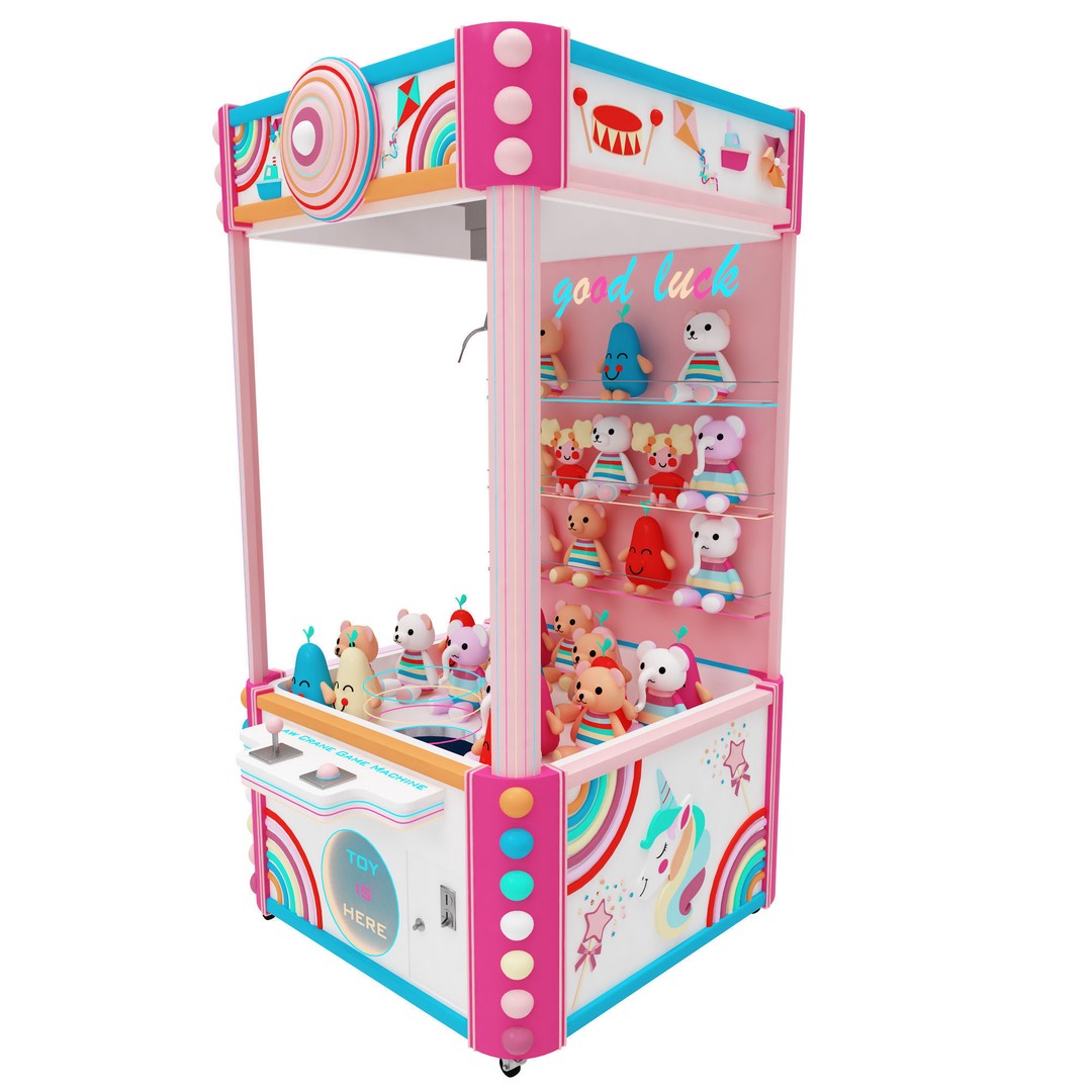 Claw Crane Arcade Game Machine 3D Model – Game-Ready, FBX, OBJ Formats - View 4