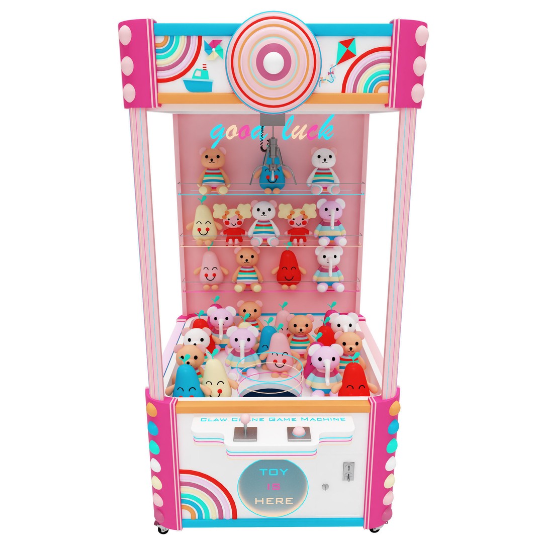 Claw Crane Arcade Game Machine 3D Model – Game-Ready, FBX, OBJ Formats - View 5