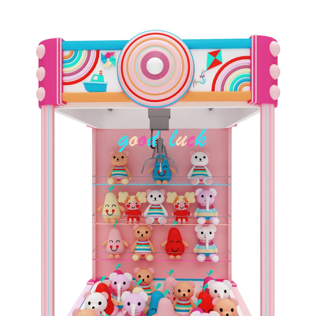 Claw Crane Arcade Game Machine 3D Model – Game-Ready, FBX, OBJ Formats - View 7