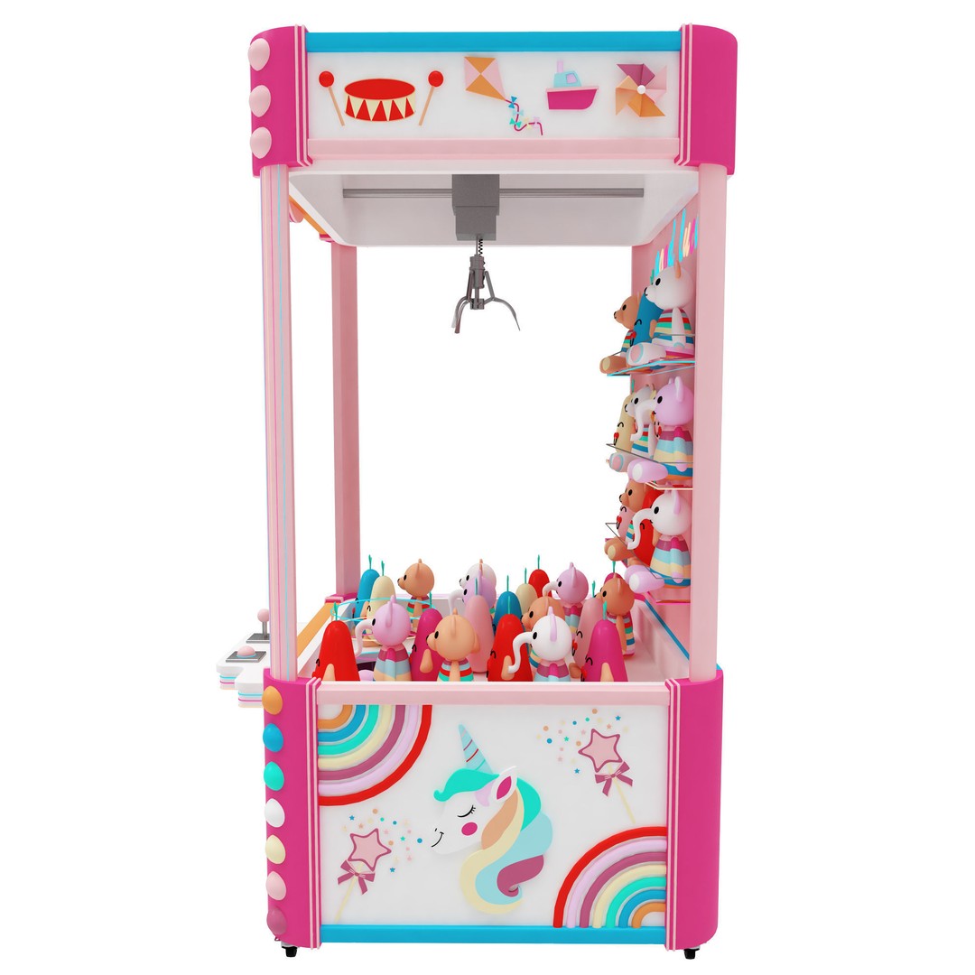 Claw Crane Arcade Game Machine 3D Model – Game-Ready, FBX, OBJ Formats - View 8
