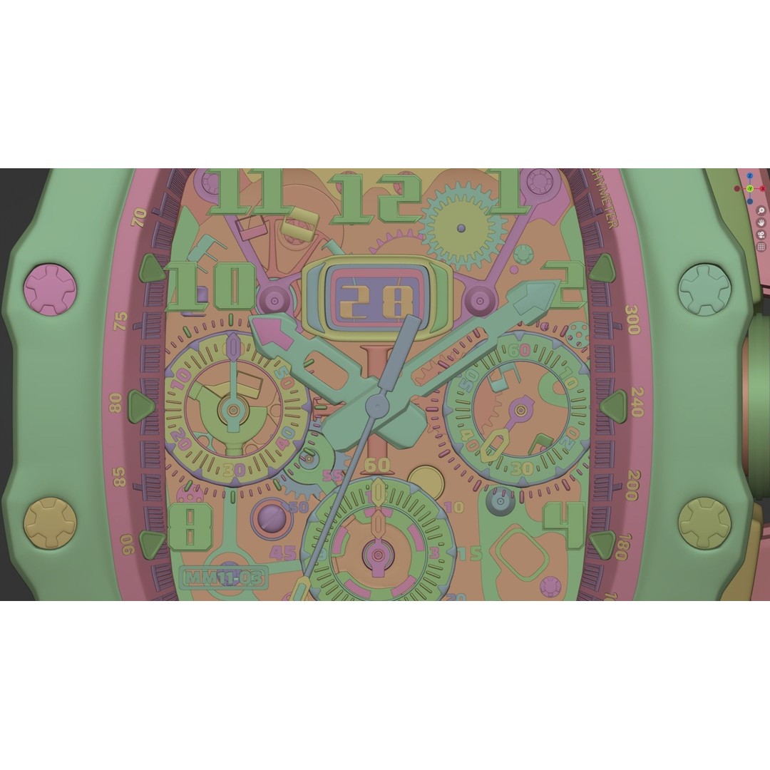 Richard Mille 3D Model – High Poly Watch with UVs, FBX, OBJ, Blender - View 10