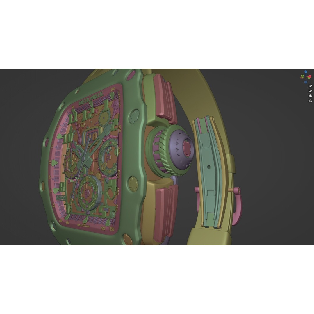 Richard Mille 3D Model – High Poly Watch with UVs, FBX, OBJ, Blender - View 13