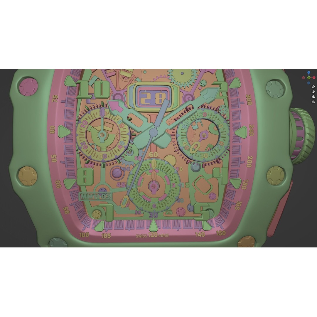 Richard Mille 3D Model – High Poly Watch with UVs, FBX, OBJ, Blender - View 15