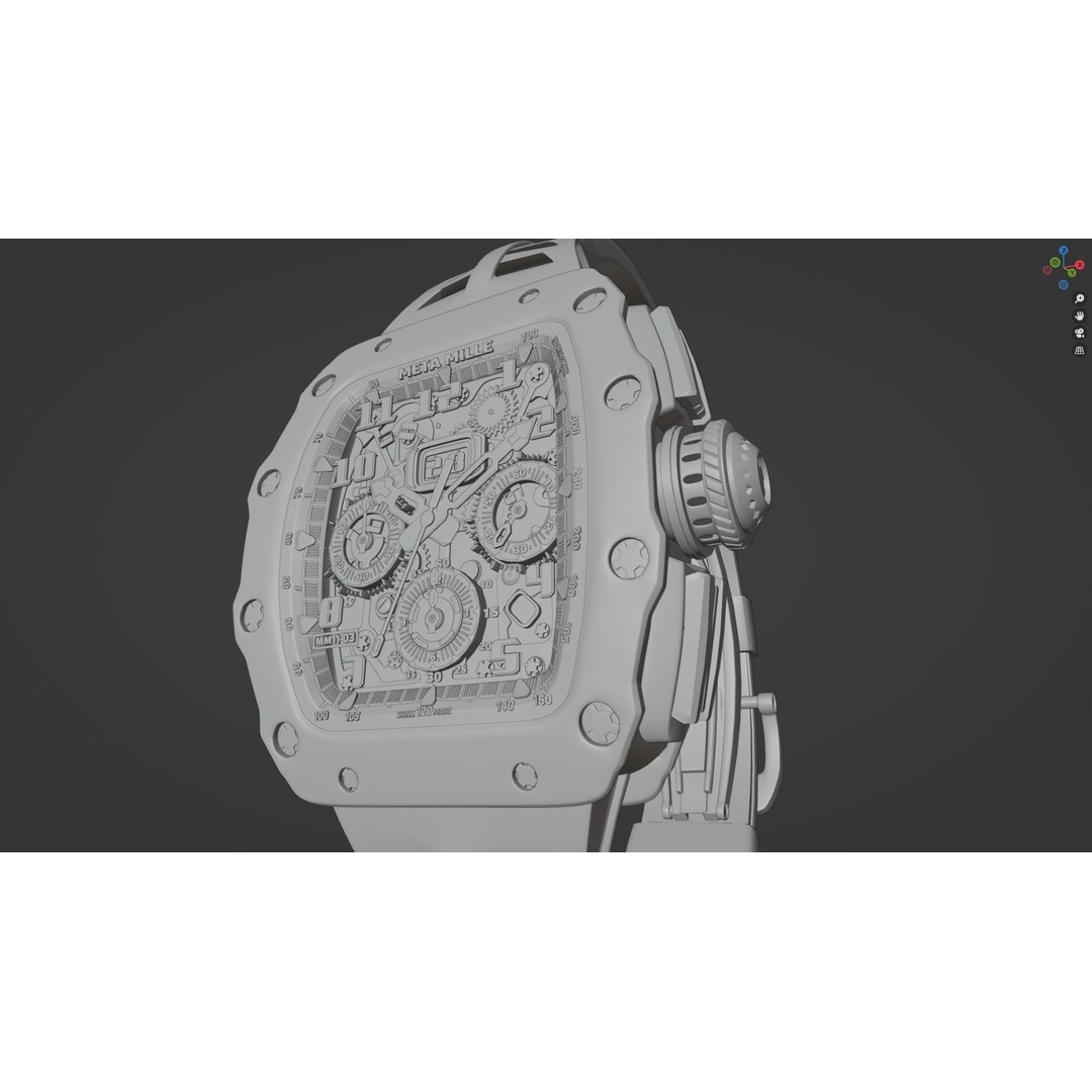 Richard Mille 3D Model – High Poly Watch with UVs, FBX, OBJ, Blender - View 16
