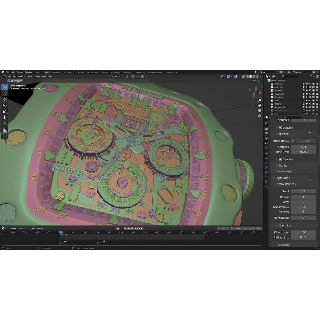 Richard Mille 3D Model – High Poly Watch with UVs, FBX, OBJ, Blender - View 17
