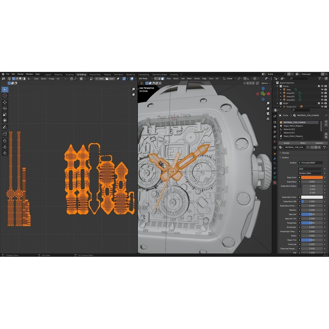 Richard Mille 3D Model – High Poly Watch with UVs, FBX, OBJ, Blender - View 5