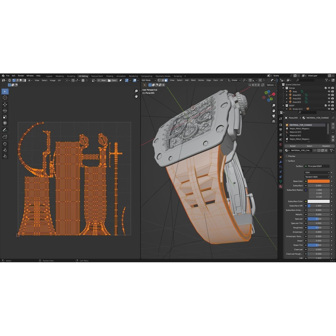 Richard Mille 3D Model – High Poly Watch with UVs, FBX, OBJ, Blender - View 6