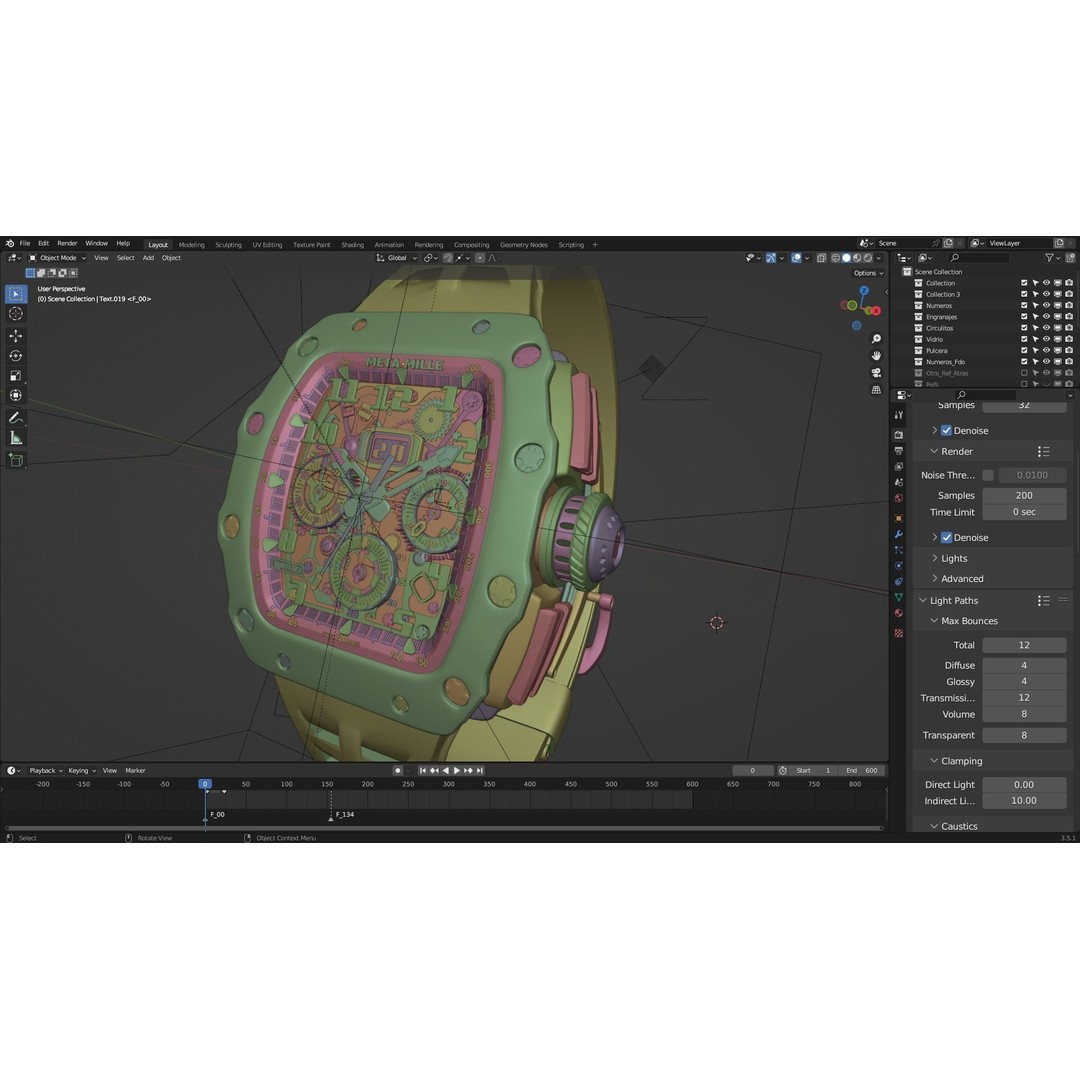 Richard Mille 3D Model – High Poly Watch with UVs, FBX, OBJ, Blender - View 7