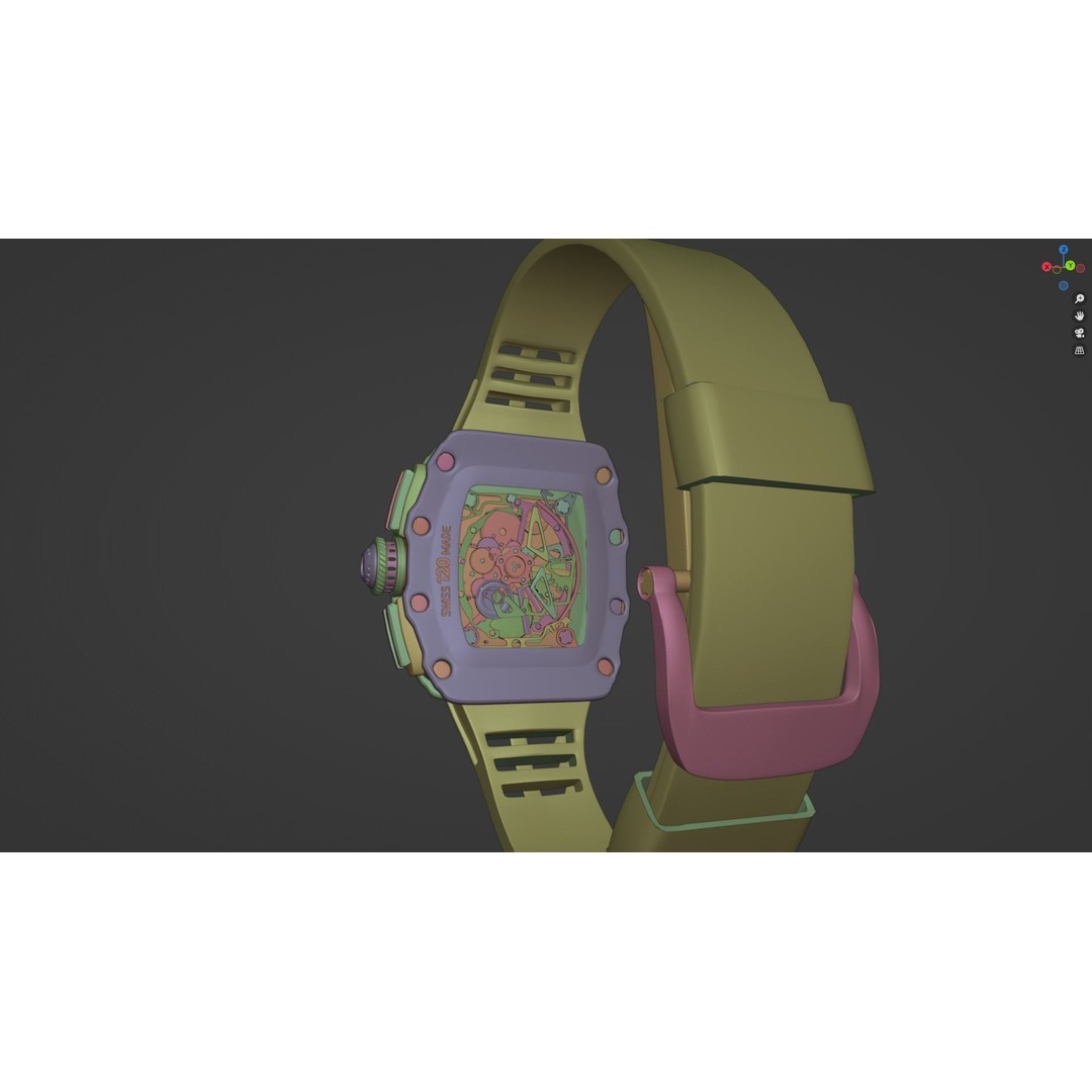 Richard Mille 3D Model – High Poly Watch with UVs, FBX, OBJ, Blender - View 9
