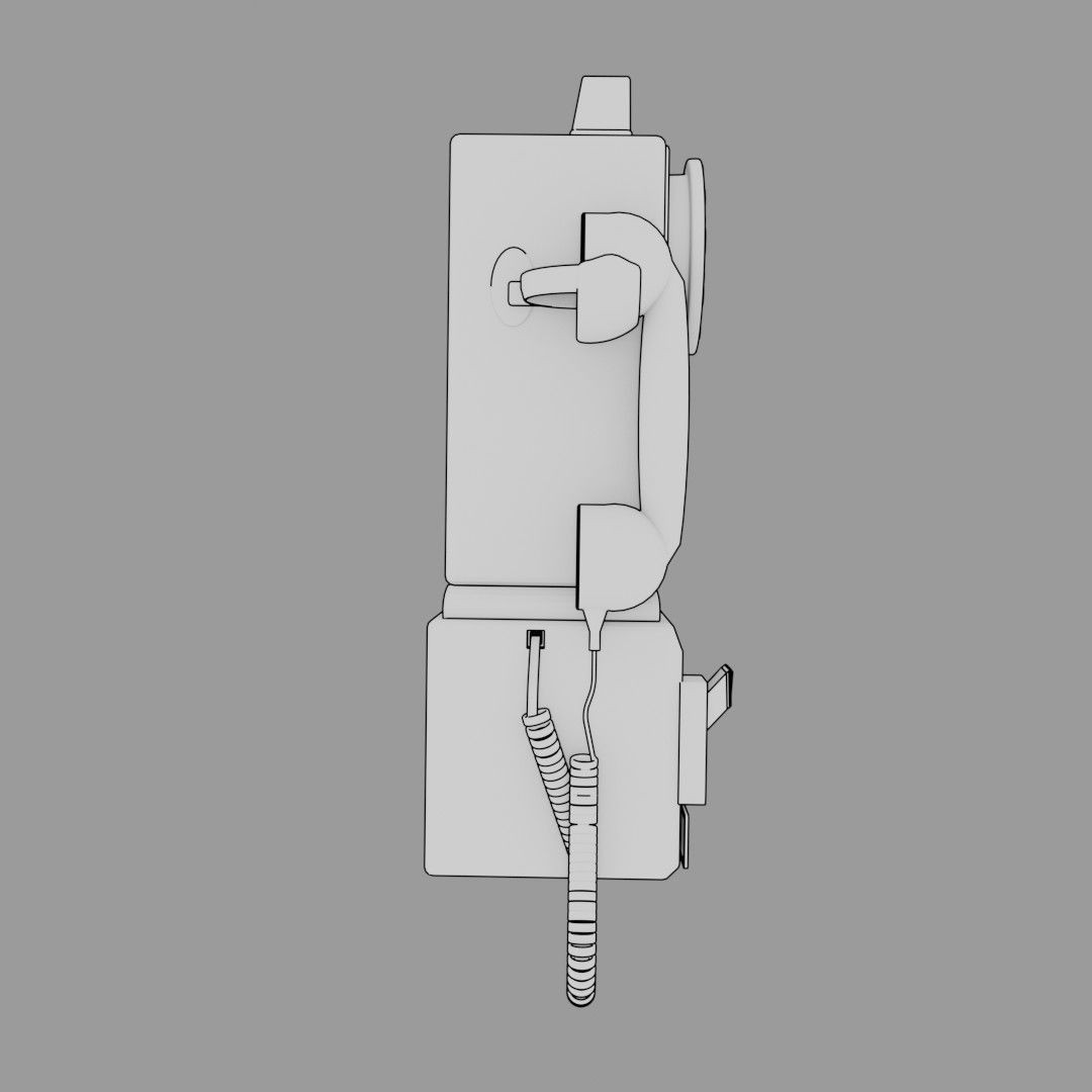 Vintage Payphone 3D Model – Classic Retro Phone Asset, FBX & OBJ - View 16