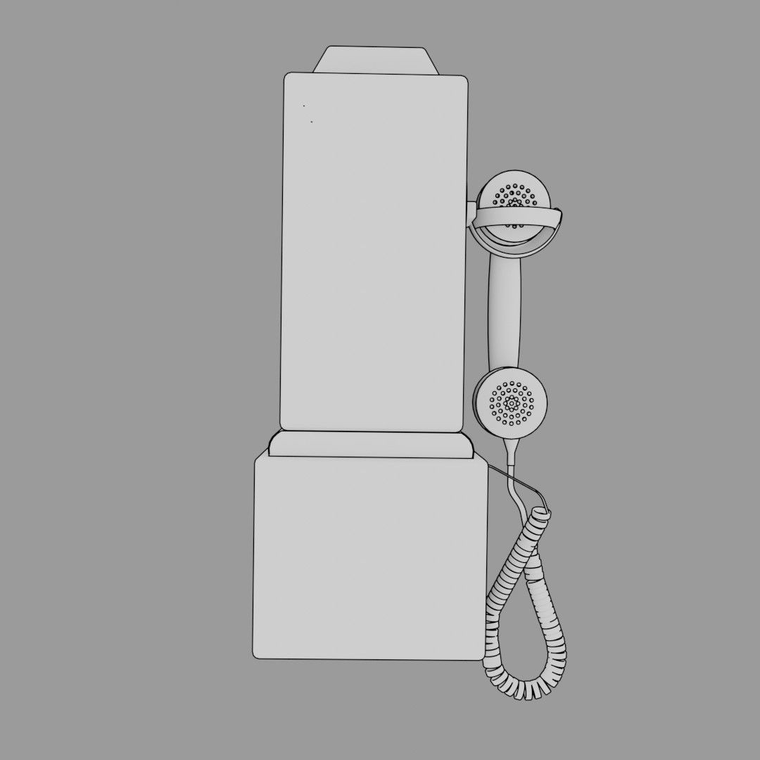 Vintage Payphone 3D Model – Classic Retro Phone Asset, FBX & OBJ - View 17