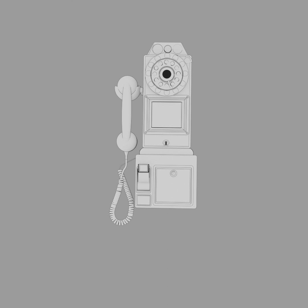 Vintage Payphone 3D Model – Classic Retro Phone Asset, FBX & OBJ - View 21