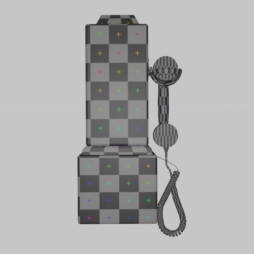 Vintage Payphone 3D Model – Classic Retro Phone Asset, FBX & OBJ - View 24