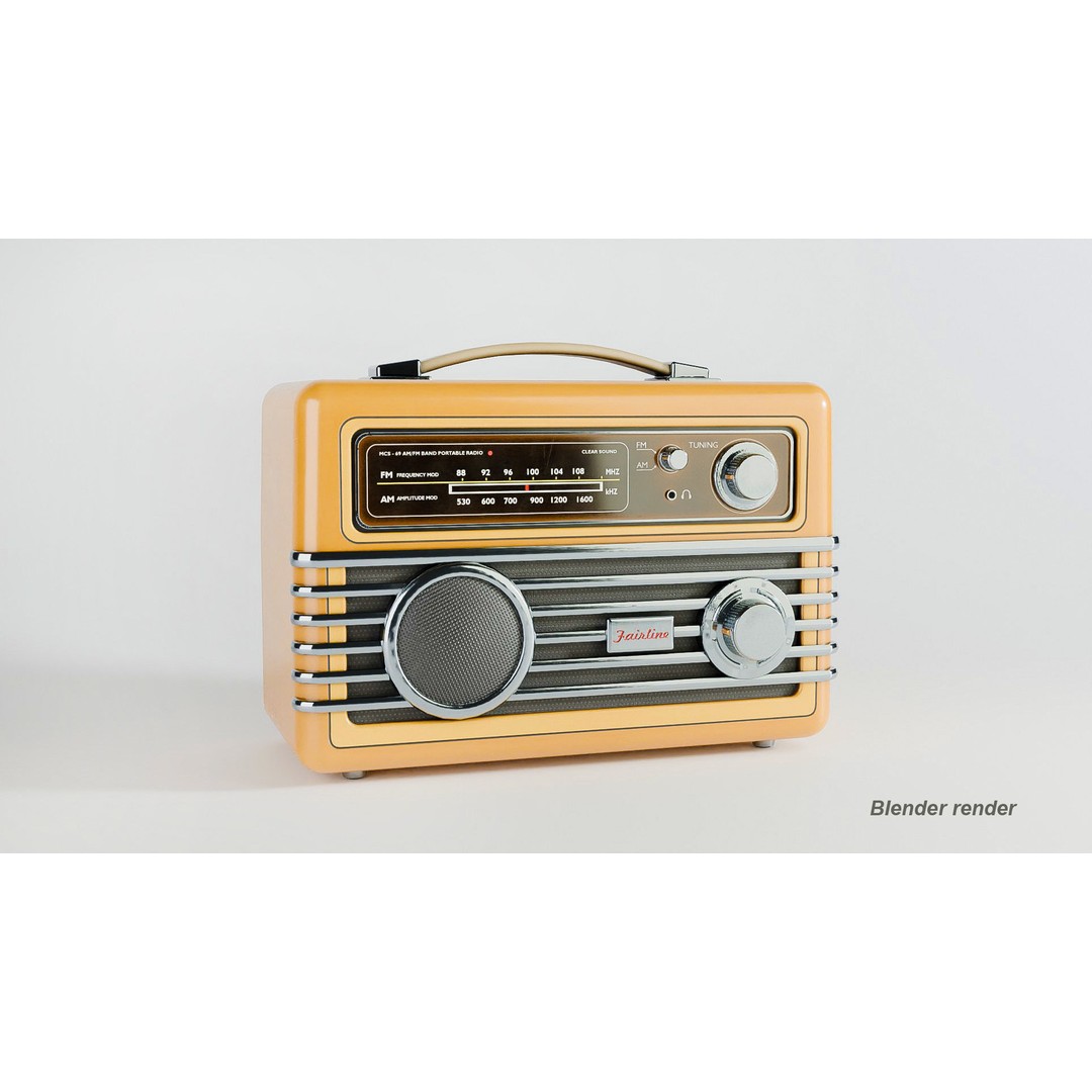 Retro Portable Radio 3D Model – Low Poly PBR Game Asset, FBX - View 15