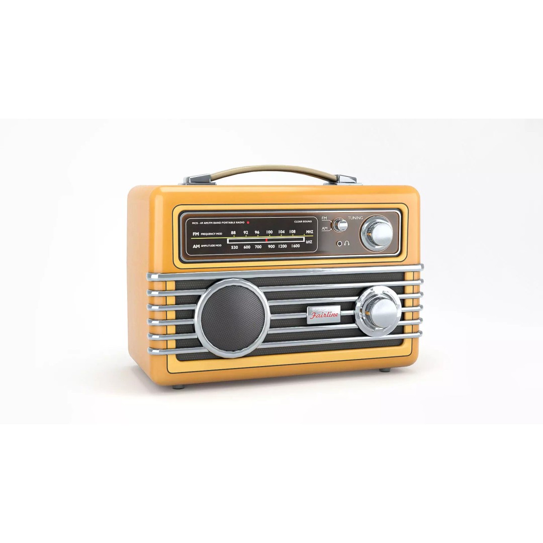 Retro Portable Radio 3D Model – Low Poly PBR Game Asset, FBX - View 2