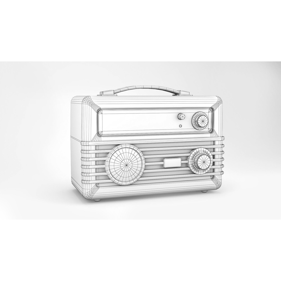 Retro Portable Radio 3D Model – Low Poly PBR Game Asset, FBX - View 3