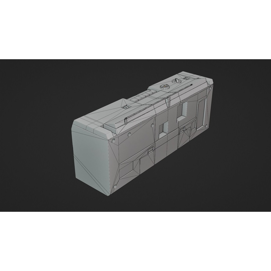 Portable Retro Radio 3D Model – Low Poly PBR Asset, FBX & OBJ - View 12