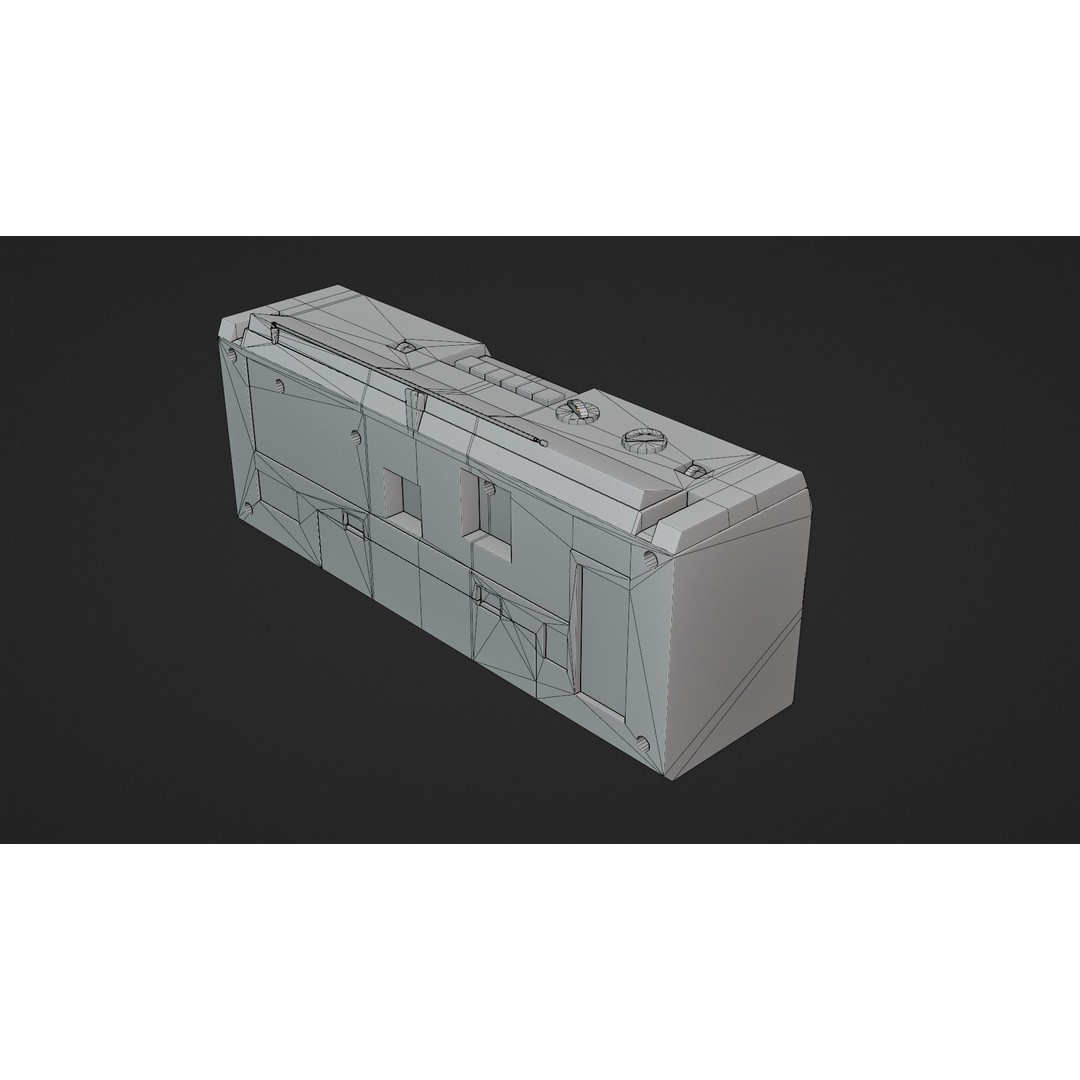 Portable Retro Radio 3D Model – Low Poly PBR Asset, FBX & OBJ - View 13