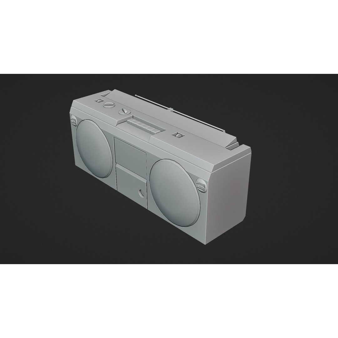 Portable Retro Radio 3D Model – Low Poly PBR Asset, FBX & OBJ - View 14