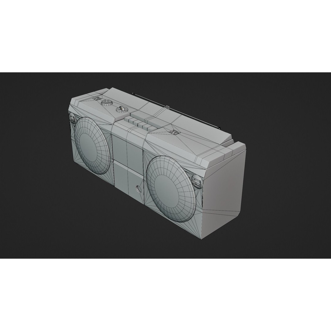 Portable Retro Radio 3D Model – Low Poly PBR Asset, FBX & OBJ - View 15