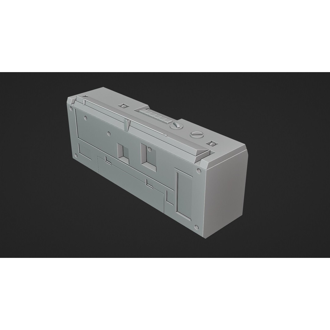 Portable Retro Radio 3D Model – Low Poly PBR Asset, FBX & OBJ - View 16