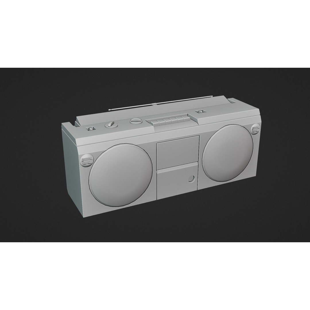 Portable Retro Radio 3D Model – Low Poly PBR Asset, FBX & OBJ - View 18