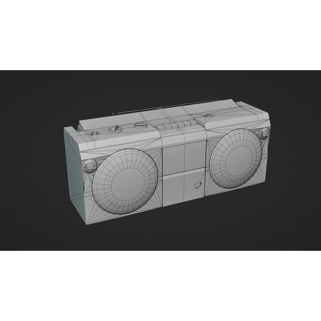Portable Retro Radio 3D Model – Low Poly PBR Asset, FBX & OBJ - View 20