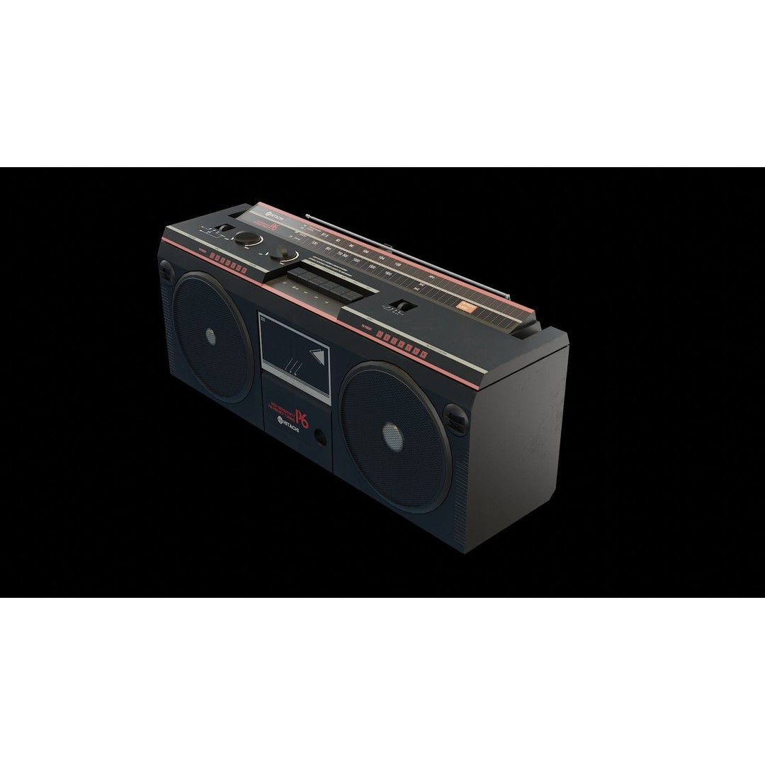 Portable Retro Radio 3D Model – Low Poly PBR Asset, FBX & OBJ - View 3