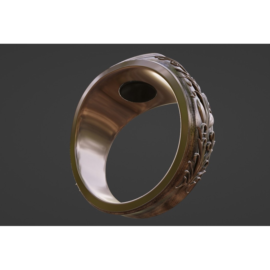 Smart Ring 3D Model – Elegant Rose Gold Design with PBR Textures - View 5