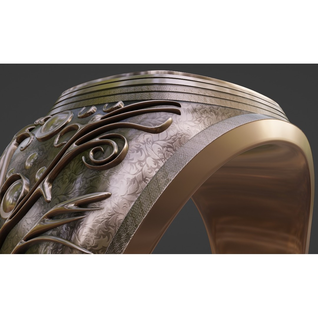 Smart Ring 3D Model – Elegant Rose Gold Design with PBR Textures - View 7