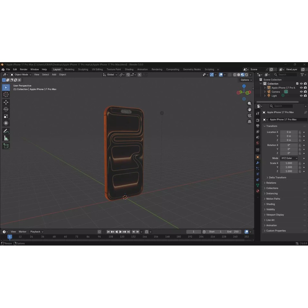 Apple iPhone 17 Pro Max 3D Model – Low Poly Game Asset, FBX, OBJ - View 29