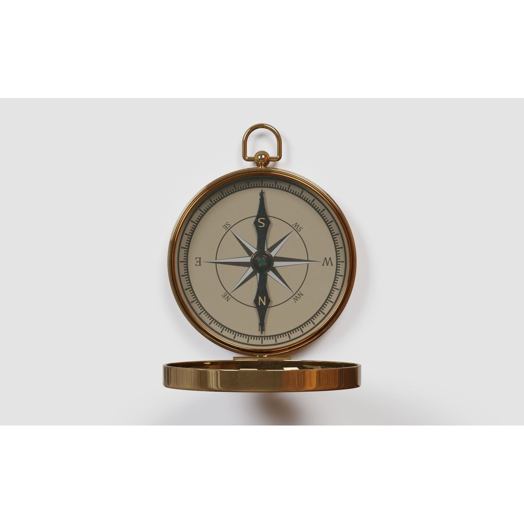 Old Compass 3D Model – Antique Navigation Asset, FBX, Blender - View 11