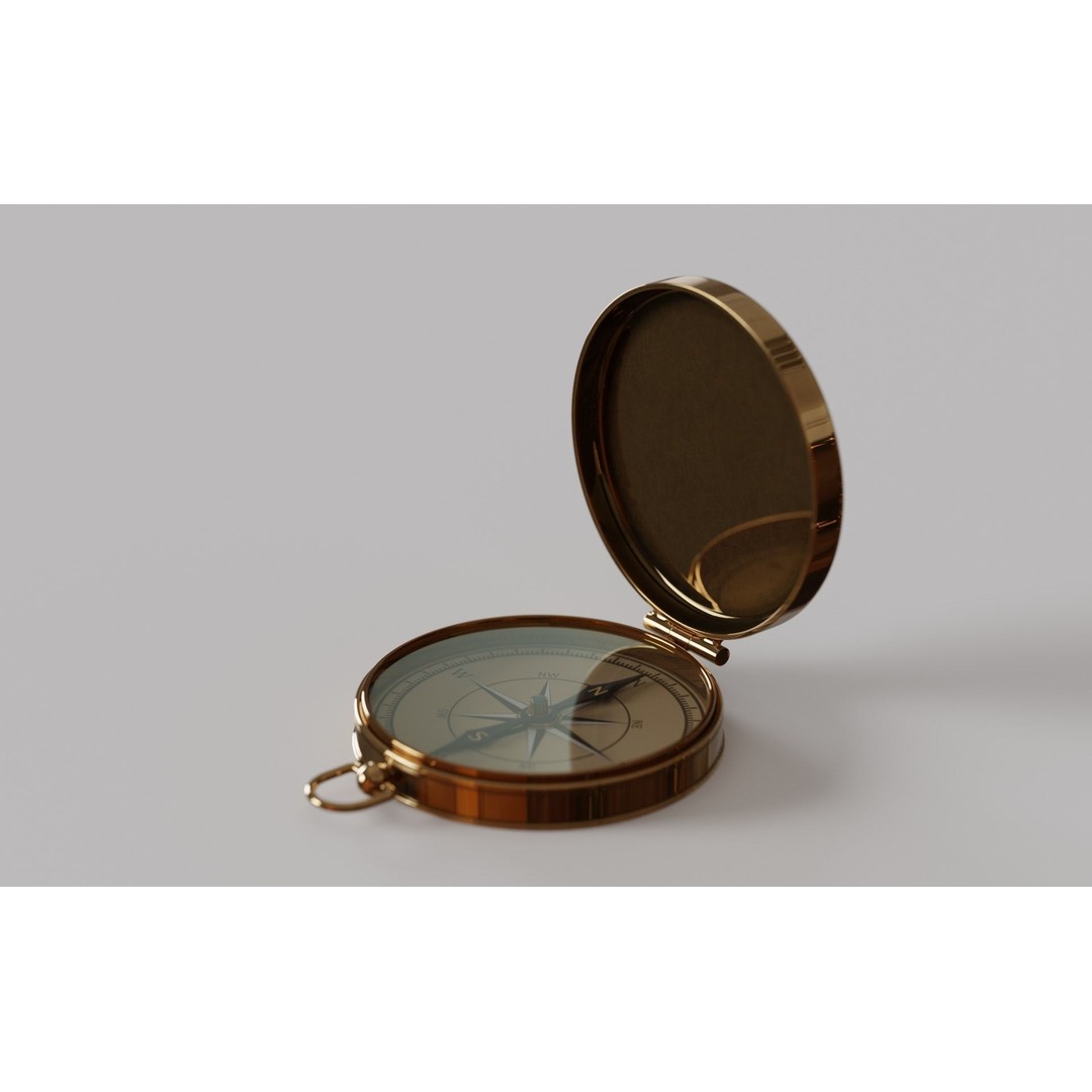 Old Compass 3D Model – Antique Navigation Asset, FBX, Blender - View 12